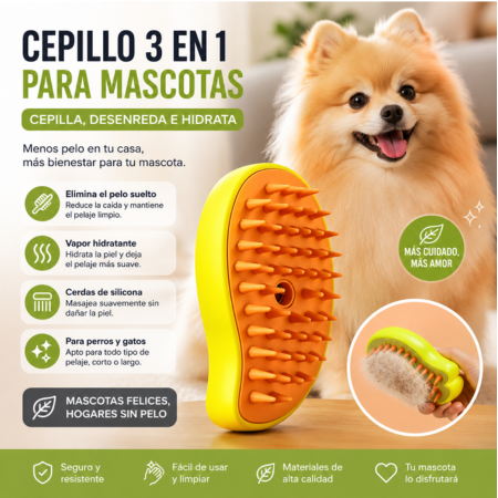 Cepillo a vapor para mascotas