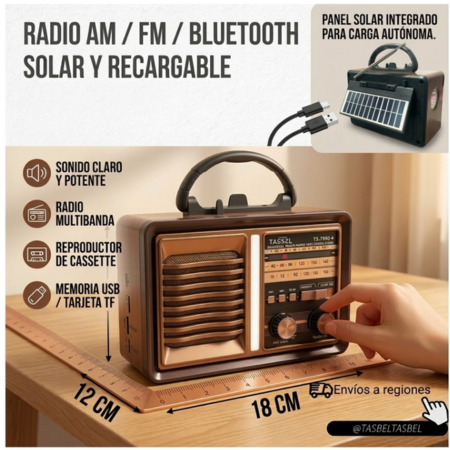 Radio Solar Recargable Bluetooth