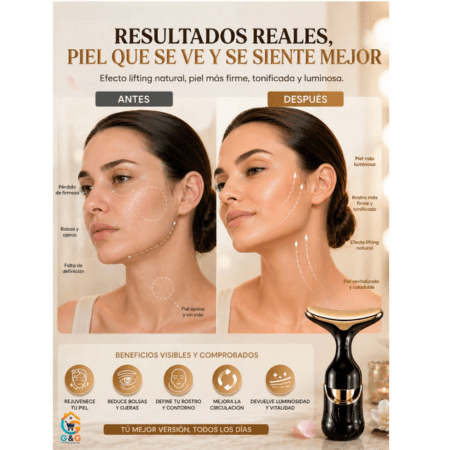LiftGlow: Masajeador Facial 3 en 1 Reafirmante