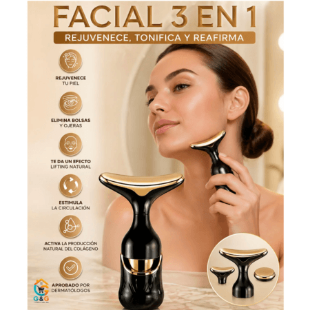 LiftGlow: Masajeador Facial 3 en 1 Reafirmante